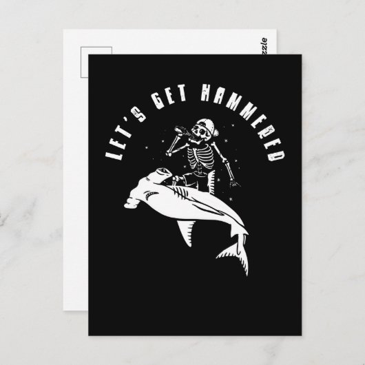 Hammerhead Shark Party Funny Beer Drinking Humor Postkarte (Vorne/Hinten)