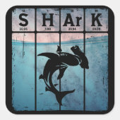Hammerhead Shark Periodic Table Elements Chemie Quadratischer Aufkleber (Vorderseite)