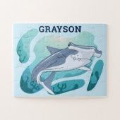 Hammerhead Shark Personalisiert Kids Jigsaw Puzzle (Horizontal)