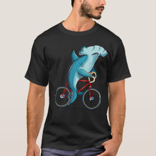 Hammerhead Shark Riding Bicycle Niedlich Biker Ges T-Shirt