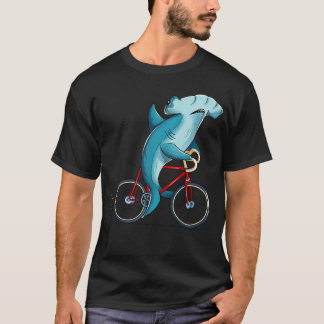 Hammerhead Shark Riding Bicycle Niedlich Biker Ges T-Shirt