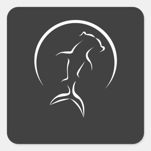 Hammerhead Shark Symbol Quadratischer Aufkleber (Vorderseite)