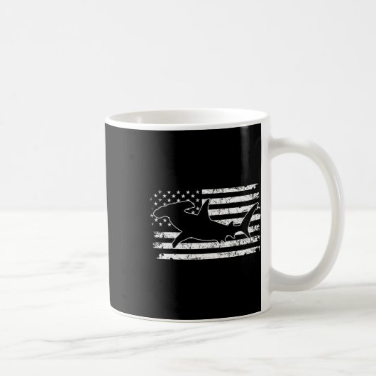 Hammerhead Shark US Flag Unabhängigkeitstag Kaffeetasse (Rechts)