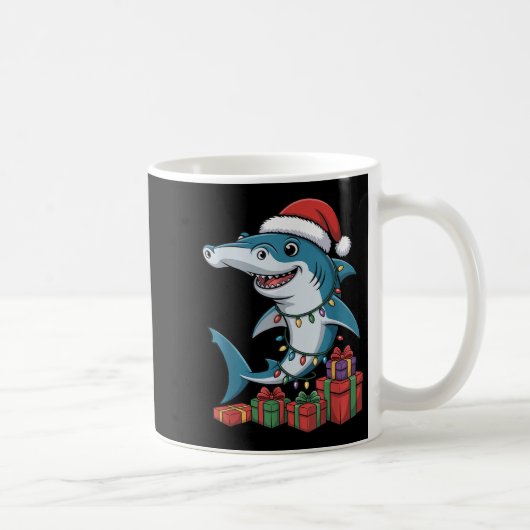 Hammerhead Shark Weihnachtsmannmütze Weihnachten Kaffeetasse (Rechts)