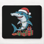 Hammerhead Shark Weihnachtsmannmütze Weihnachten Mousepad (Vorne)