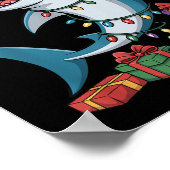 Hammerhead Shark Weihnachtsmannmütze Weihnachten Poster (Ecke)