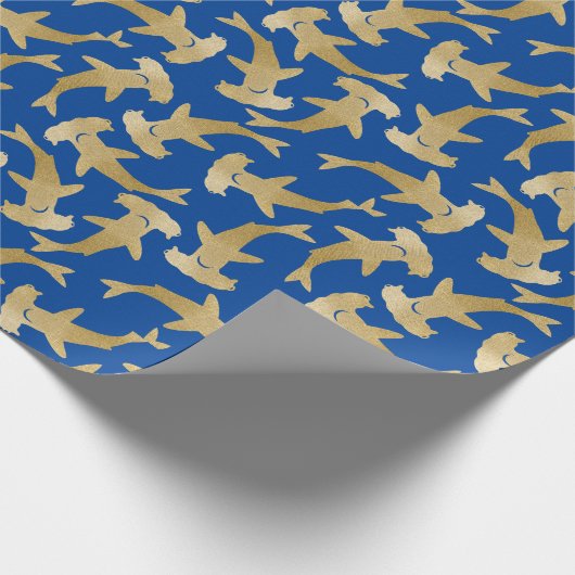 Hammerhead Shark Wrapping Paper Geschenkpapier (Ecke)