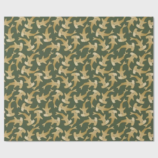 Hammerhead Shark Wrapping Paper Geschenkpapier (Flach)