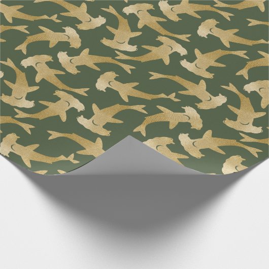 Hammerhead Shark Wrapping Paper Geschenkpapier (Ecke)