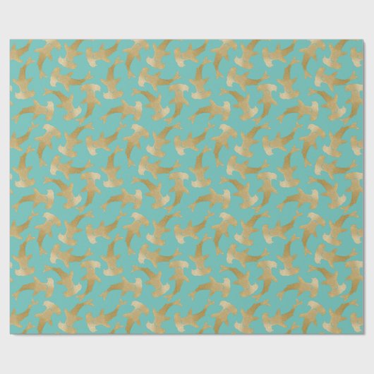 Hammerhead Shark Wrapping Paper Geschenkpapier (Flach)