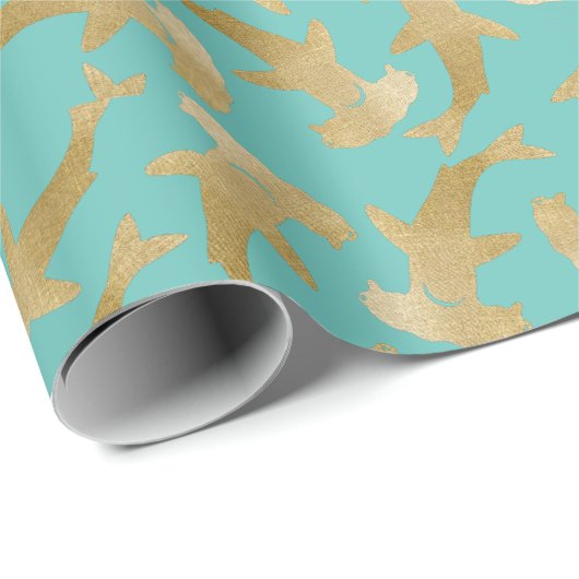 Hammerhead Shark Wrapping Paper Geschenkpapier (Rolleneckpunkt)