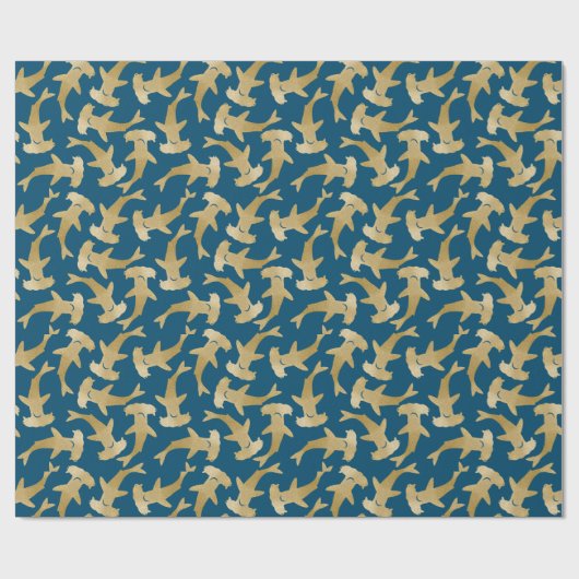 Hammerhead Shark Wrapping Paper Geschenkpapier (Flach)