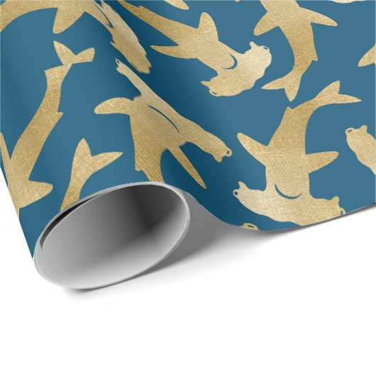 Hammerhead Shark Wrapping Paper Geschenkpapier (Rolleneckpunkt)