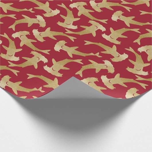 Hammerhead Shark Wrapping Paper Geschenkpapier (Ecke)