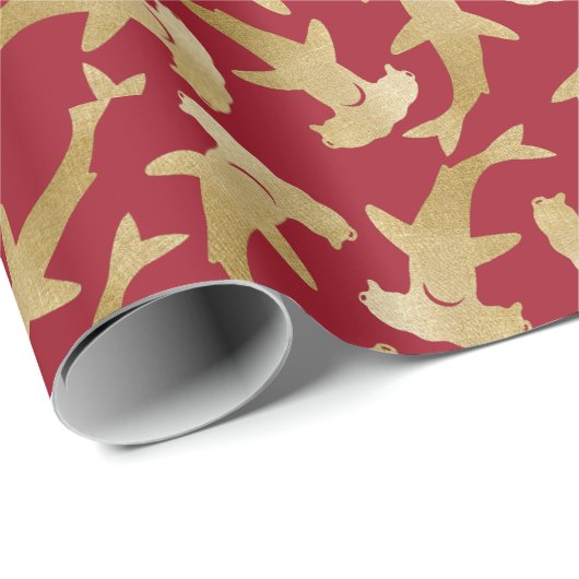 Hammerhead Shark Wrapping Paper Geschenkpapier (Rolleneckpunkt)