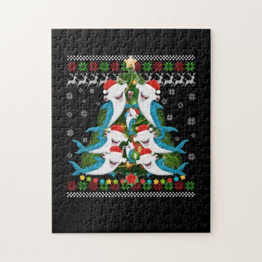 Hammerhead Shark Xmas Lighting Tree Shark Puzzle (Vertikal)