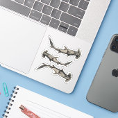 Hammerhead Sharks Aufkleber (Laptop mit iPhone)