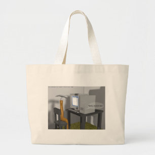Hammering auf dem PC Funny Gifts & T-Shirts Jumbo Stoffbeutel