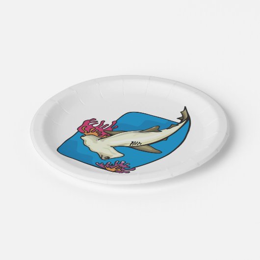 Hammerkopfhai Pappteller (Schrägansicht)