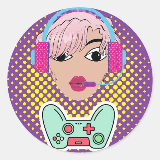 Hammermädchen Runder Aufkleber (Vorderseite)