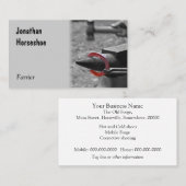 Hämmern eines glühenden Schuhes auf einem Ambosse Visitenkarte (Vorne/Hinten)