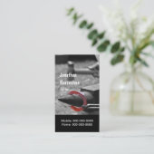 Hämmern eines heißen Schuhes in Form Visitenkarte (Stehend Vorderseite)