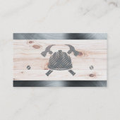 Hammers Hard Hat | Stahl | Holz | Bau Visitenkarte (Rückseite)