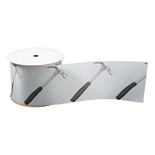Hammers On White Background Satinband (Spule)