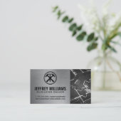 Hammers und Nagellogo | Blueprints-Visitenkarte Visitenkarte (Stehend Vorderseite)