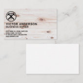 Hammers und Nagellogo | Holz Visitenkarte (Vorne/Hinten)