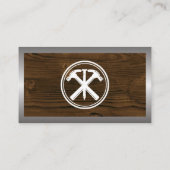 Hammers und Nagellogo | Holzmetall Visitenkarte (Rückseite)