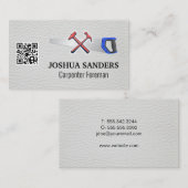 Hammers und Saat | Weißleder | QR-Code Visitenkarte (Vorne/Hinten)