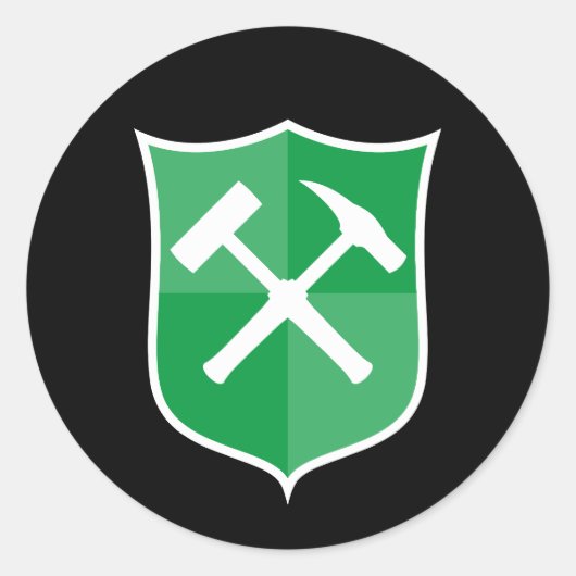 Hammerschild Runder Aufkleber (Vorderseite)