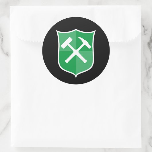 Hammerschild Runder Aufkleber (Tasche)