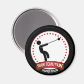 Hammerschleudern Schwarz-weißer roter Namenmagnet Magnet (Vorderseite/Rückseite)