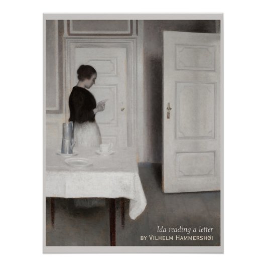 Hammershøi IDA, das einen Brief CC0695 liest Poster (Vorderseite)