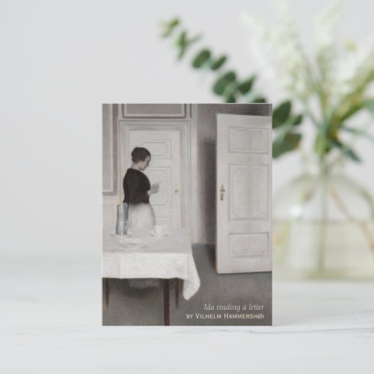 Hammershøi Ida reading a letter CC0698 Postcard Postkarte (Stehend Vorderseite)