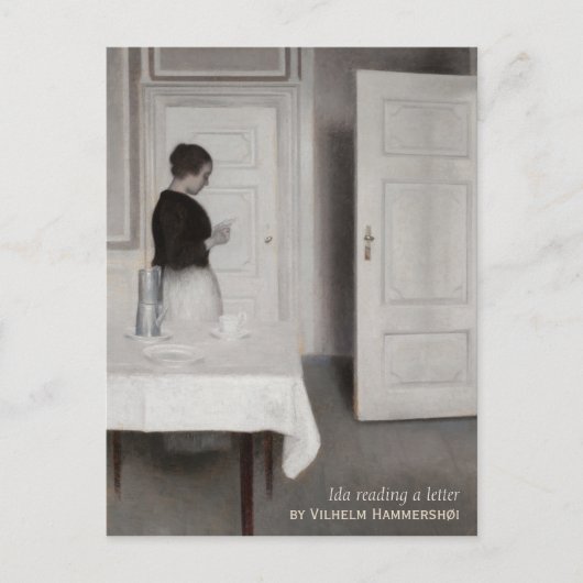 Hammershøi Ida reading a letter CC0698 Postcard Postkarte (Vorderseite)
