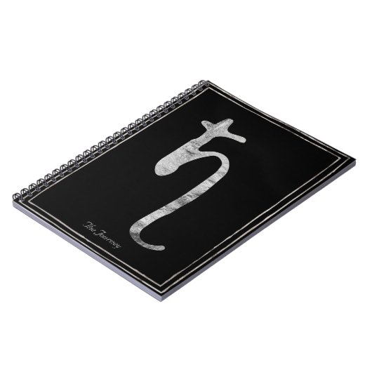 Hammersilber stilisierte Planeten Saturn-Symbol Notizblock (Linke Seite)