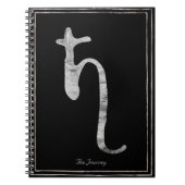 Hammersilber stilisierte Planeten Saturn-Symbol Notizblock (Vorderseite)