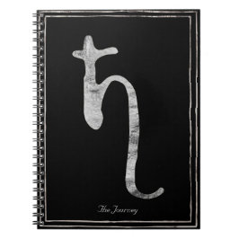 Hammersilber stilisierte Planeten Saturn-Symbol Notizblock