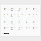 Hammerwurf Stickman Runder Aufkleber (Blatt)