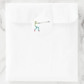 Hammerwurf Stickman Runder Aufkleber (Tasche)