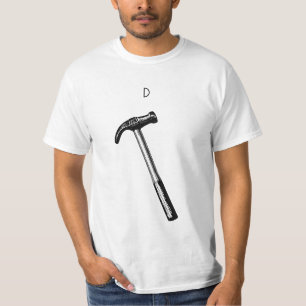 Hammerzeichnung, Vintage-Werkzeugillustration. T-Shirt