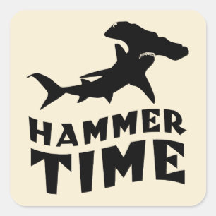 Hammerzeit Design für Hammerhead Shark Liebhaber Quadratischer Aufkleber