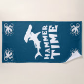 Hammerzeit | Design für Hammerhead Shark Liebhaber Strandtuch (Vorderseite)
