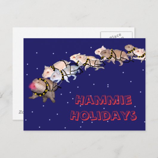 Hammie Holidays Feiertagspostkarte (Vorne/Hinten)