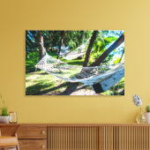 Hammock am Strand, Fidschi Leinwanddruck (Insitu (Wohnzimmer))