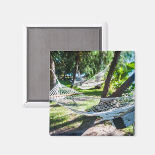 Hammock am Strand, Fidschi Magnet (Vorderseite/Rückseite)