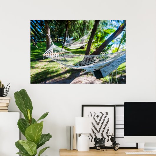 Hammock am Strand, Fidschi Poster (Heimbüro)